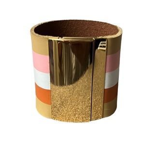 Leather and Gold Bracelet